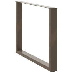 Pieds de table à manger en forme de U, 2 pièces, acier naturel, 100 x (72-73) cm 