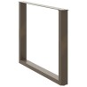 Pieds de table à manger en forme de U, 2 pièces, acier naturel, 100 x (72-73) cm 