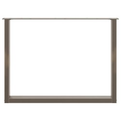 Pieds de table à manger en forme de U, 2 pièces, acier naturel, 100 x (72-73) cm 