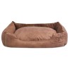 Lit pour chiens avec coussin Cuir artificiel PU Taille S Beige 