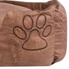 Lit pour chiens avec coussin Cuir artificiel PU Taille S Beige 