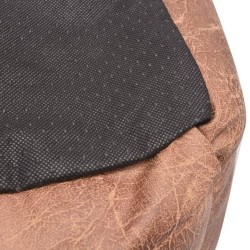 Lit pour chiens avec coussin Cuir artificiel PU Taille S Beige 