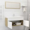 Ensemble de meubles de salle de bain 2pcs blanc et chêne sonoma 