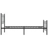 Cadre de lit métal sans matelas avec pied de lit noir 100x190cm 
