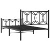 Cadre de lit métal sans matelas avec pied de lit noir 100x190cm 