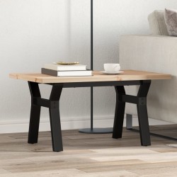 Table basse cadre en Y 80x50x40,5cm bois de pin massif et acier 