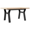 Table basse cadre en Y 80x50x40,5cm bois de pin massif et acier 