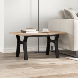 Table basse cadre en Y 80x50x40,5cm bois de pin massif et acier 