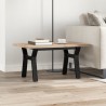 Table basse cadre en Y 80x50x40,5cm bois de pin massif et acier 