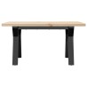 Table basse cadre en Y 80x50x40,5cm bois de pin massif et acier 