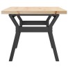 Table basse cadre en Y 80x50x40,5cm bois de pin massif et acier 