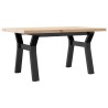 Table basse cadre en Y 80x50x40,5cm bois de pin massif et acier 