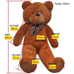 Ourson en peluche XXL Marron 85 cm 