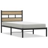 Cadre de lit en métal sans matelas chêne sonoma 107x203 cm 
