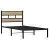 Cadre de lit en métal sans matelas chêne sonoma 107x203 cm 