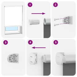 Store enrouleur occultant blanc cassé 55x230cm largeur du tissu 