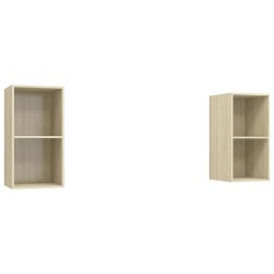 Meubles TV muraux 2 pcs Chêne sonoma Bois d'ingénierie 