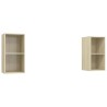 Meubles TV muraux 2 pcs Chêne sonoma Bois d'ingénierie 