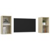 Meubles TV muraux 2 pcs Chêne sonoma Bois d'ingénierie 