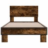 Cadre de lit sans matelas chêne fumé 75x190 cm 