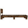 Cadre de lit sans matelas chêne fumé 75x190 cm 