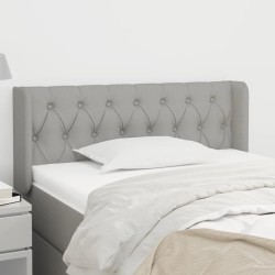 Tête de lit avec oreilles gris clair 103x16x78/88 cm tissu 