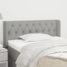 Tête de lit avec oreilles gris clair 103x16x78/88 cm tissu 