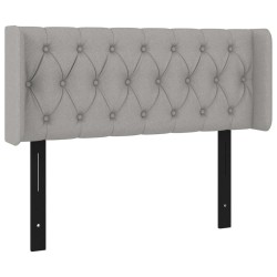 Tête de lit avec oreilles gris clair 103x16x78/88 cm tissu 