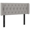 Tête de lit avec oreilles gris clair 103x16x78/88 cm tissu 
