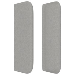 Tête de lit avec oreilles gris clair 103x16x78/88 cm tissu 