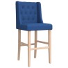 Chaises de bar lot de 2 bois massif d'hévéa et tissu 