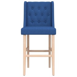 Chaises de bar lot de 2 bois massif d'hévéa et tissu 