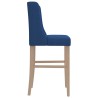 Chaises de bar lot de 2 bois massif d'hévéa et tissu 