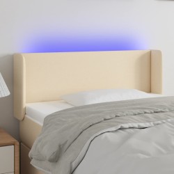 Tête de lit à LED Crème 83x16x78/88 cm Tissu 