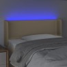 Tête de lit à LED Crème 83x16x78/88 cm Tissu 