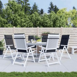 Coussins de chaise à dossier haut lot de 6 noir tissu oxford 