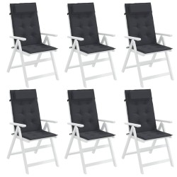 Coussins de chaise à dossier haut lot de 6 noir tissu oxford 