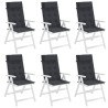 Coussins de chaise à dossier haut lot de 6 noir tissu oxford 