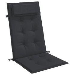 Coussins de chaise à dossier haut lot de 6 noir tissu oxford 