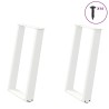 Pieds de table à manger en U, 2 pièces, blanc, 50 x (72-73) cm, acier 