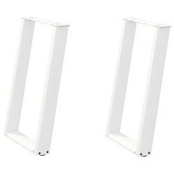Pieds de table à manger en U, 2 pièces, blanc, 50 x (72-73) cm, acier 