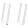 Pieds de table à manger en U, 2 pièces, blanc, 50 x (72-73) cm, acier 
