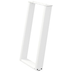 Pieds de table à manger en U, 2 pièces, blanc, 50 x (72-73) cm, acier 