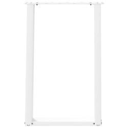 Pieds de table à manger en U, 2 pièces, blanc, 50 x (72-73) cm, acier 