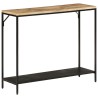 Table console 90x30x75 cm bois de manguier massif brut et fer 