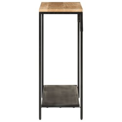 Table console 90x30x75 cm bois de manguier massif brut et fer 
