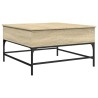 Table basse chêne sonoma 80x80x45 cm bois d'ingénierie et métal 