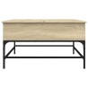 Table basse chêne sonoma 80x80x45 cm bois d'ingénierie et métal 
