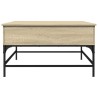 Table basse chêne sonoma 80x80x45 cm bois d'ingénierie et métal 
