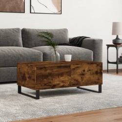 Table basse Chêne fumé 90x50x36,5 cm Bois d'ingénierie 